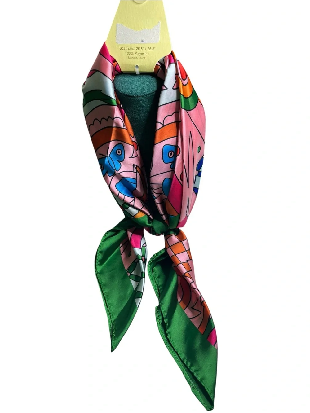 piper•k Pink & Green Printed Scarf